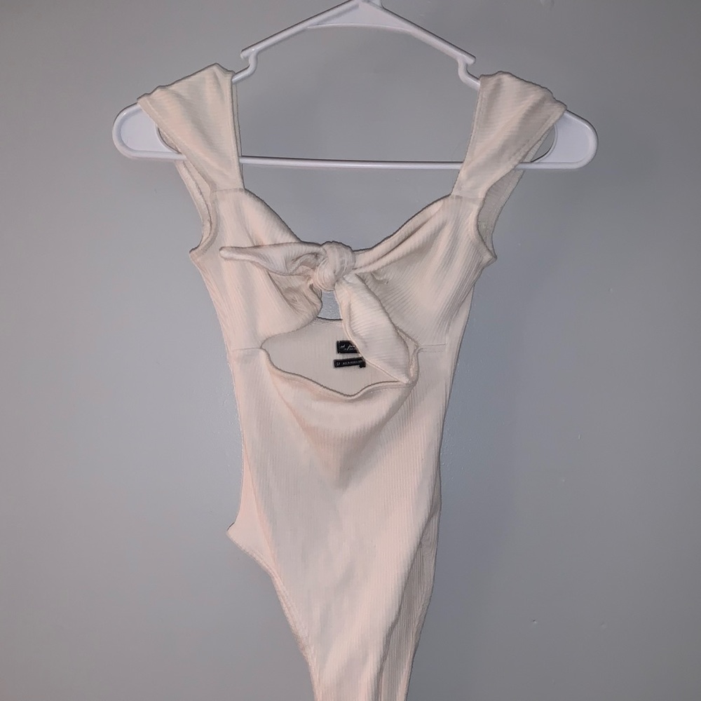 Urban outfitters white tie in front bodysuit